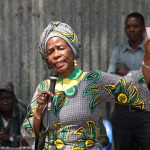 Prof Anna Tibaijuka akiwaomba ridhaa ya kuendelea kuwaongoza kwa kipindi kijacho wananchi wa Nyakabango Kimwani 28/07/2015